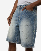 Decibel Allover Embellished Denim Shorts DECWB498-BLU Blue 3