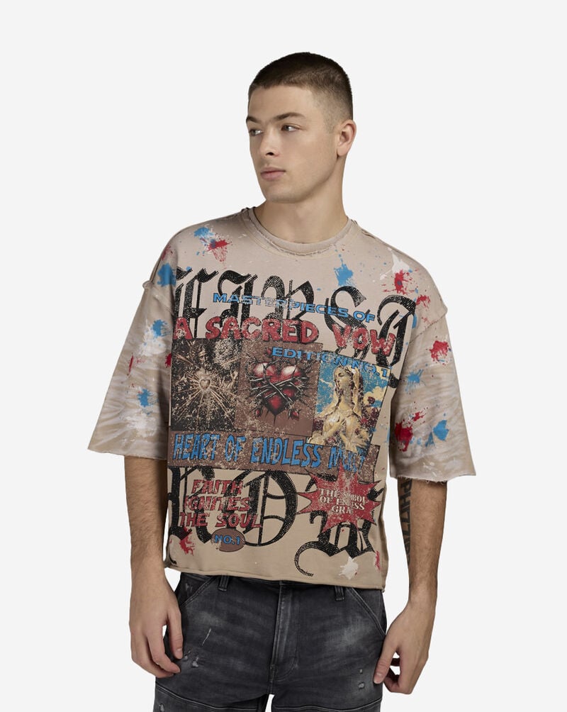 First Row A Sacred Vow Cropped Tee FRM1026-KHA Beige 1