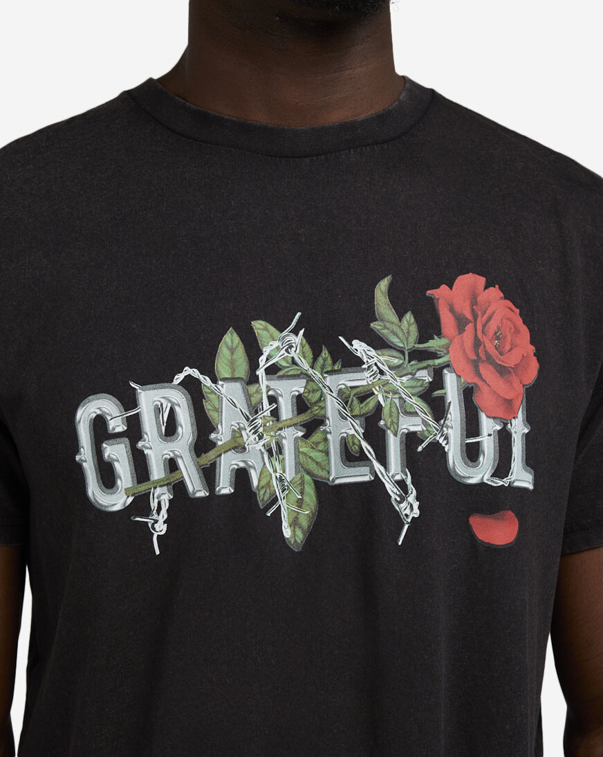 Shop Graphic Tees Greatfeul Barb Rose Tee MTUS144-US black
