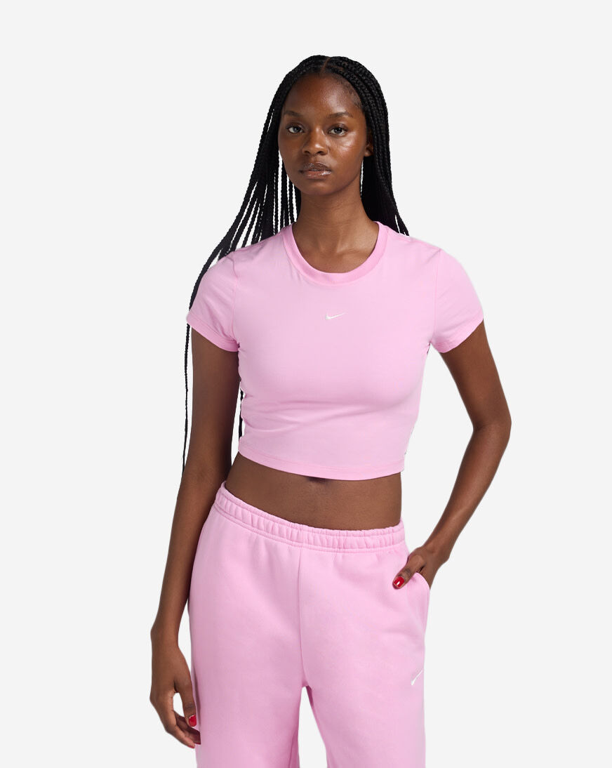 Shop Nike Chill Knit Cropped T-Shirt HF9538-621 pink | SNIPES USA