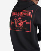 True Religion Big T Zip Hoodie 105753-BLK-RED Black 3