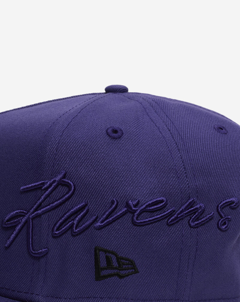 New Era 9Fifty Baltimore Ravens Script A-Frame Snapback Hat 60957162 Purple 2