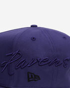 New Era 9Fifty Baltimore Ravens Script A-Frame Snapback Hat 60957162 Purple 2