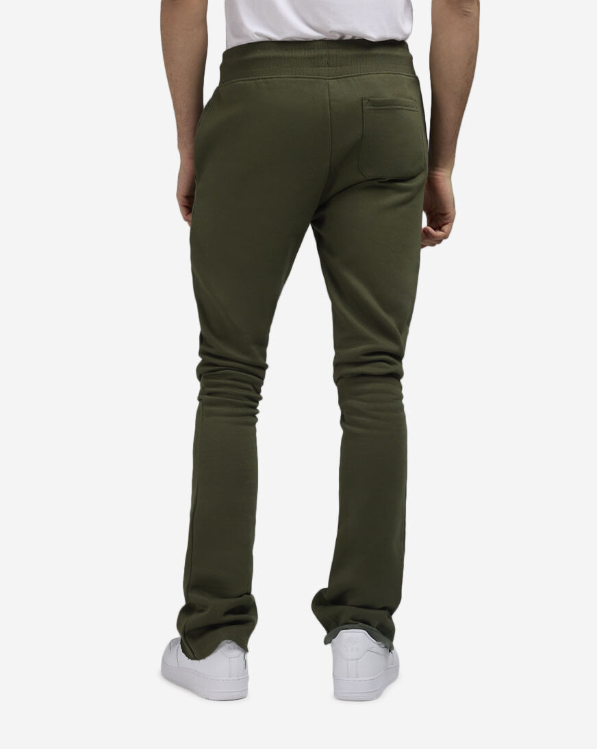 Shop Jordan Craig Basic Stacked Fleece Pant 8870L-OLV green