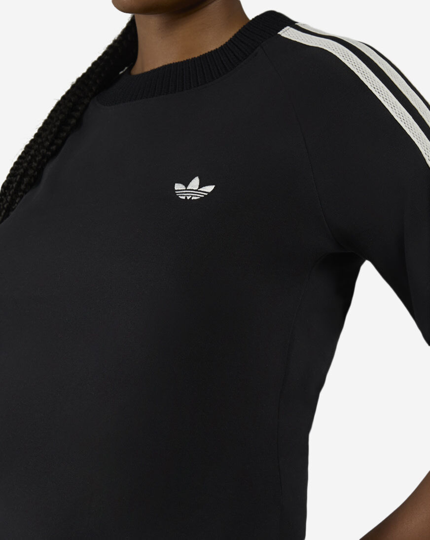 Shop adidas Cali Tee with Knitted Crochet Details KD5445 black