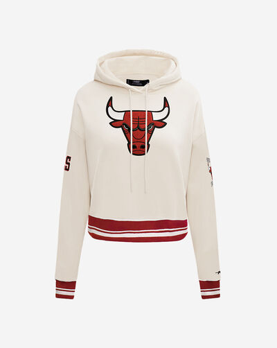 Chicago Bulls Retro Classic Rib Fleece Cropped Pullover Hoodie
