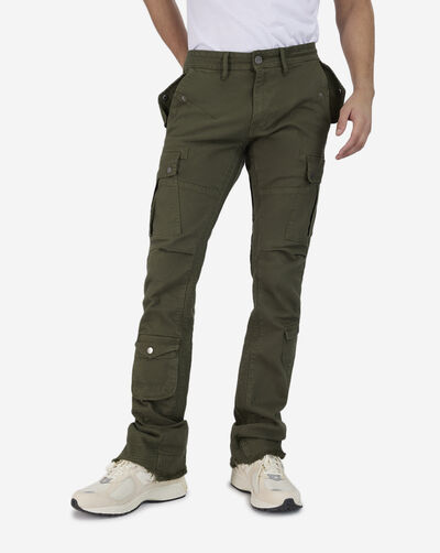 Stacked Twill Cargo Pants