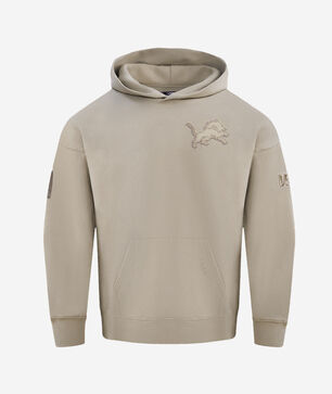 Detroit Lions Neutral Drop Shoulder Fleece Pull Over Hoodie
