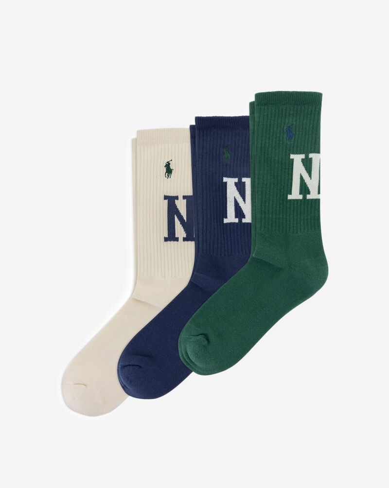 Polo Ralph Lauren 3Pk NY Crew Socks (L) 821651PK-991 Multi 1
