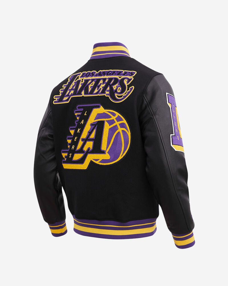 PRO STANDARD Los Angeles Lakers Mash Up Rib Wool Varsity Jacket BLL6515745-BKP Black 3