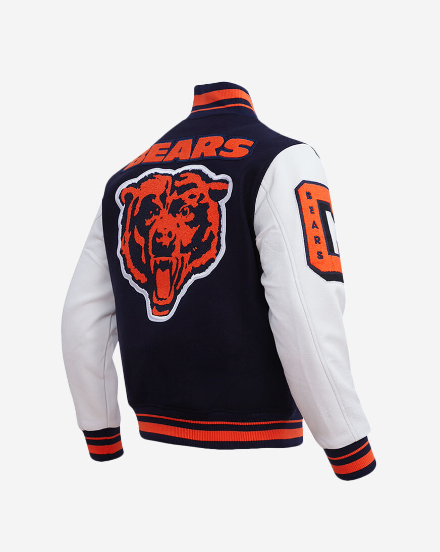 Shop PRO STANDARD Chicago Bears Mash Up Rib Wool Varsity Jacket