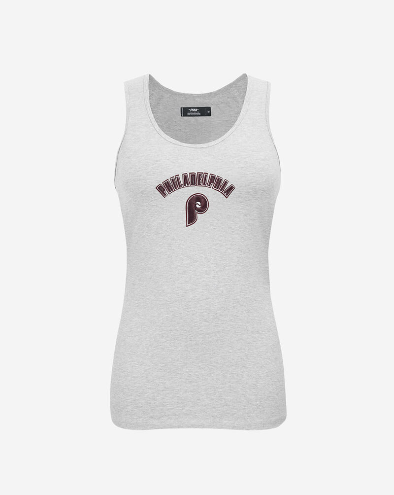 PRO STANDARD Philadelphia Phillies Retro Classic Relaxed Fit Racerback Tank Top LPHA37317-HGR Grey 1