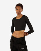 Long Sleeve Open Back Ribbed Crop Top