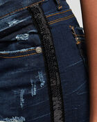 Sequins Taping Denim Shorts