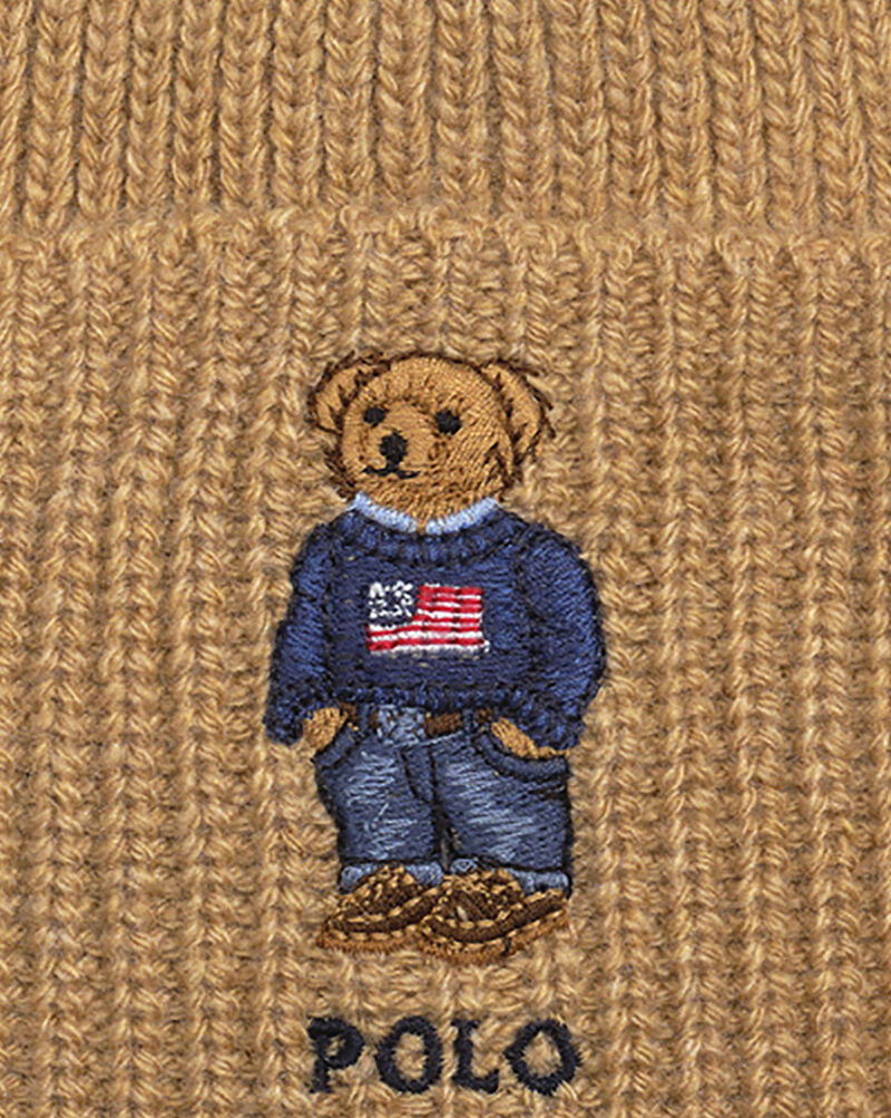 Polo Ralph Lauren Solid Flag Bear Beanie PC1565-225 Beige 2