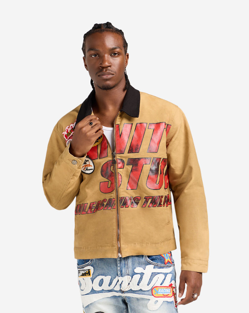 Decibel Sanity Patch Work Twill Jacket  DECWJKT036-KHA Beige 1