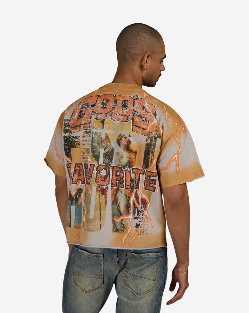 First Row God's Favorite Cropped Terry Tee FRM3071S-GRY Grey 2