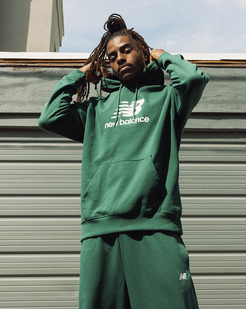 New Balance Sport Essentials French Terry Logo Hoodie MT41501-NWG Green 5