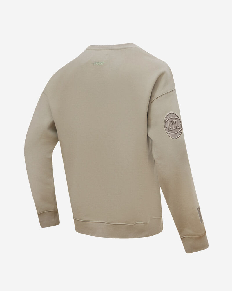 PRO STANDARD Atlanta Hawks Neutral Drop Shoulder Fleece Crewneck BAH558169-TAU Beige 3