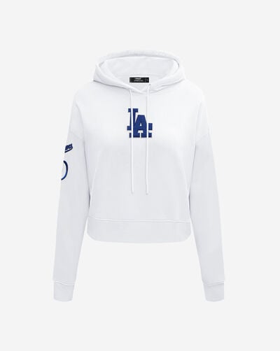Los Angeles Dodgers Classic Fleece Cropped Pull Over Hoodie