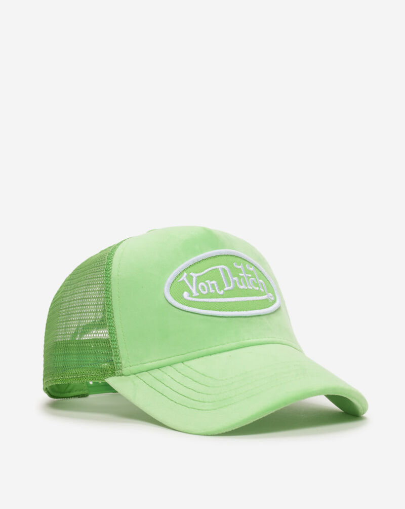 Von Dutch Velvet Trucker Hat VDHH0004-BRIGHT GREEN Green 1