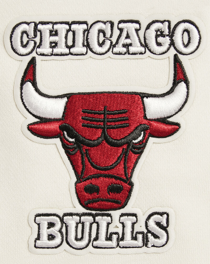 PRO STANDARD Chicago Bulls Retro Classic Rib Fleece Cropped Pullover Hoodie BCBC56221-ERD cream 4