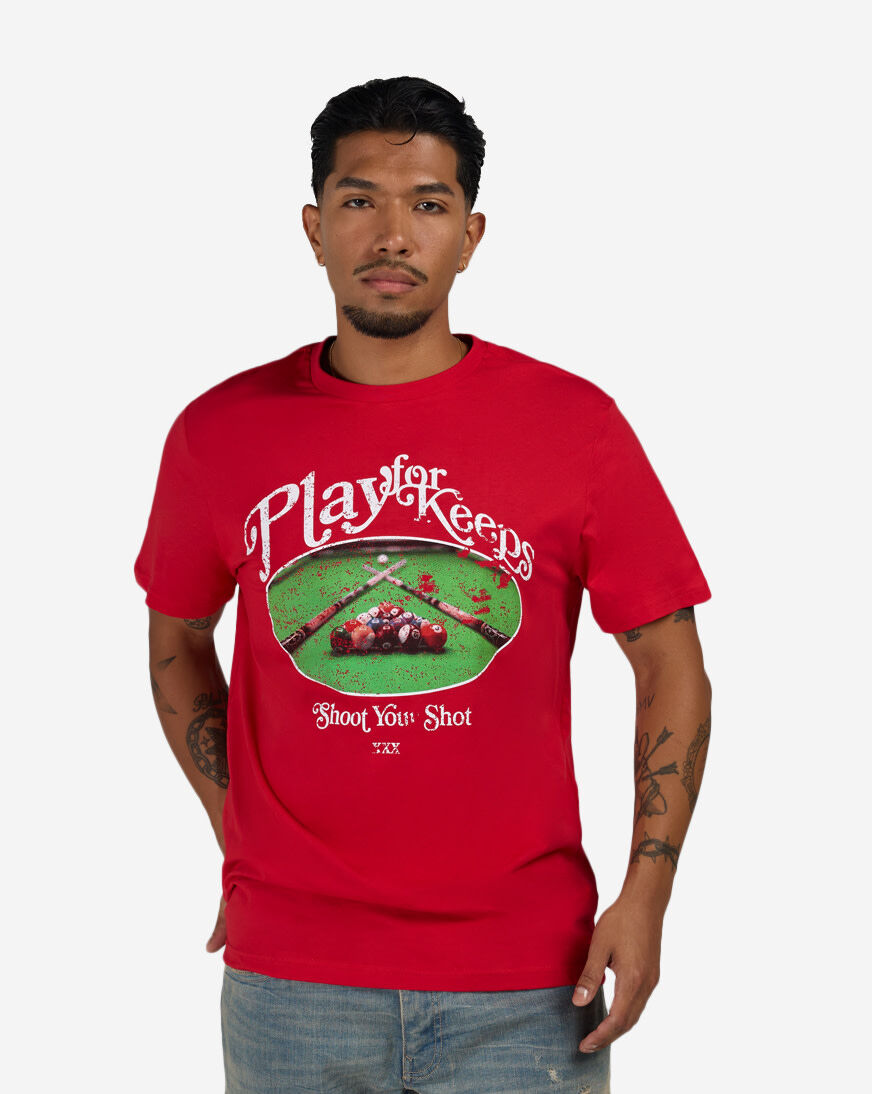 Shop Urban Classics Play For Keeps Tee MTUS694-US-00491 red