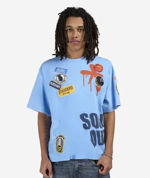 Multi Embroidery Patched Tee