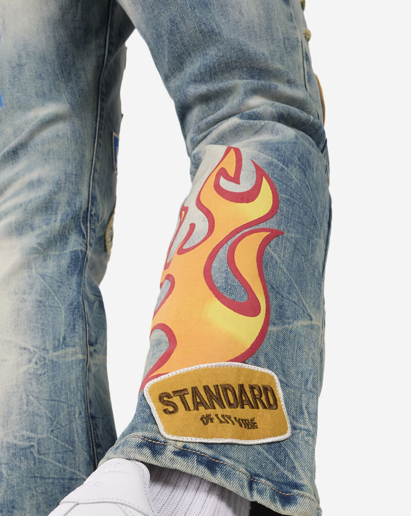 Decibel Multi-Patch Jeans JP24126SNZ-BLU Blue 3