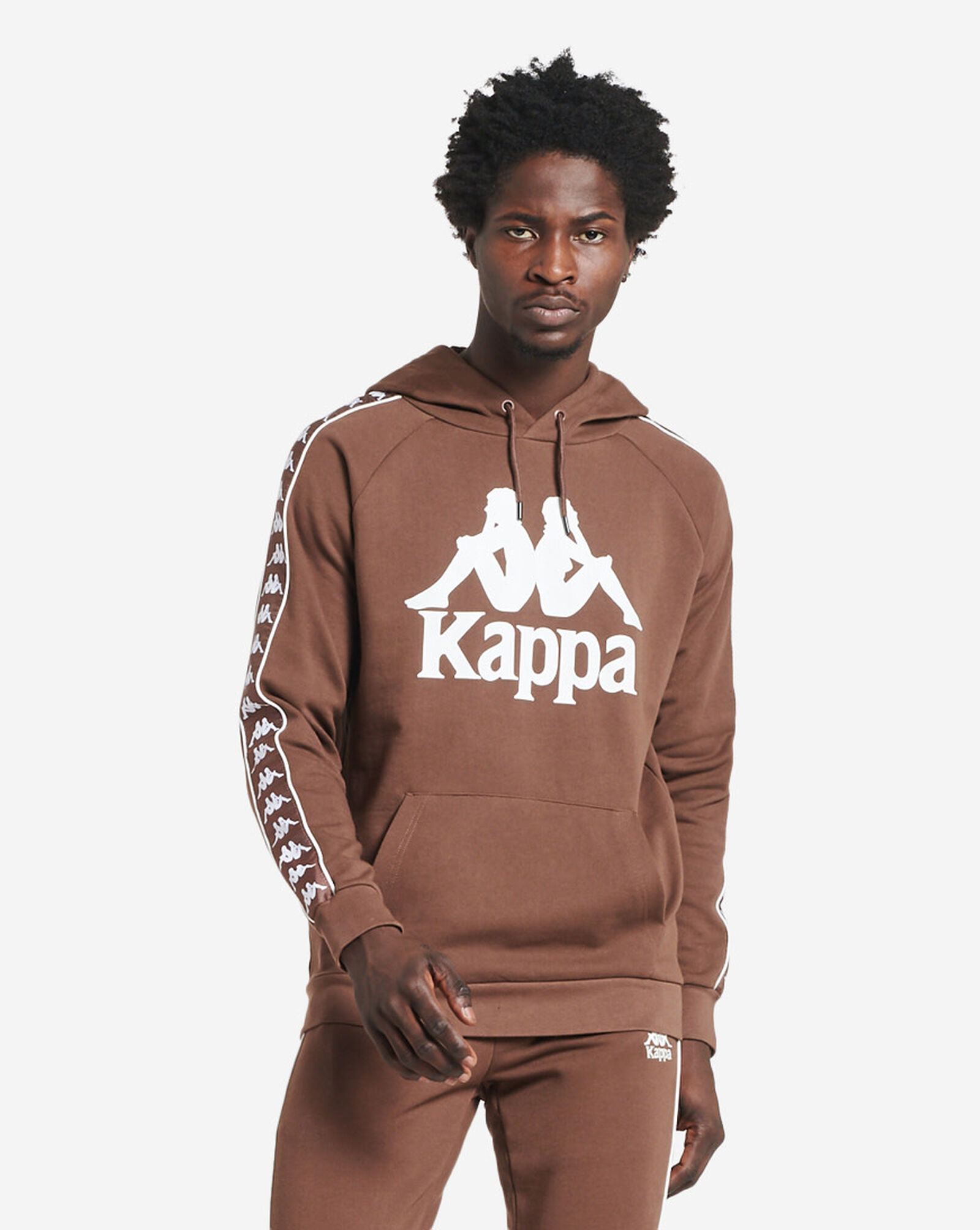 Shop Kappa 222 Banda Hurtado Fleece Hoodie 311BGMW-C5C brown | SNIPES USA