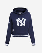New York Yankees Retro Classic Fleece Cropped Pullover Hoodie