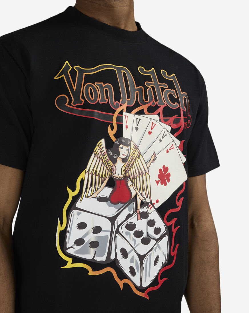 Shop Von Dutch Divine Roller Logo Tee 4VN9E0211SN-BLK black