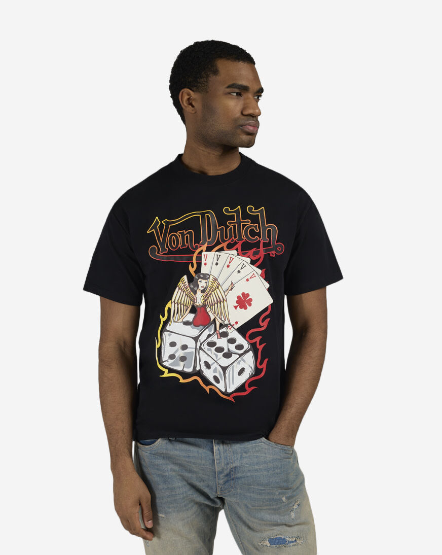 Shop Von Dutch Divine Roller Logo Tee 4VN9E0211SN-BLK black