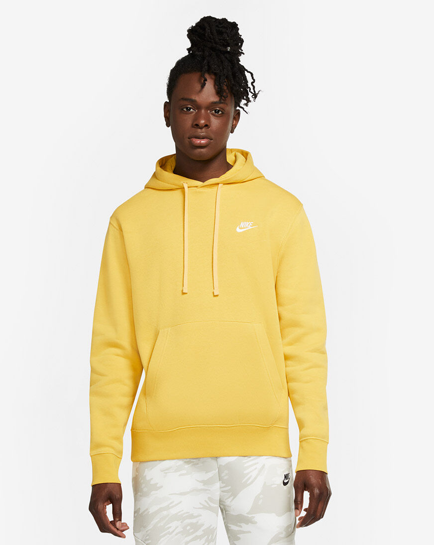 nike club hoodie yellow