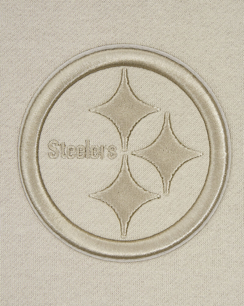 PRO STANDARD Pittsburgh Steelers Neutral Drop Shoulder Fleece Pull Over Hoodie FPS548108-TAU Beige 2