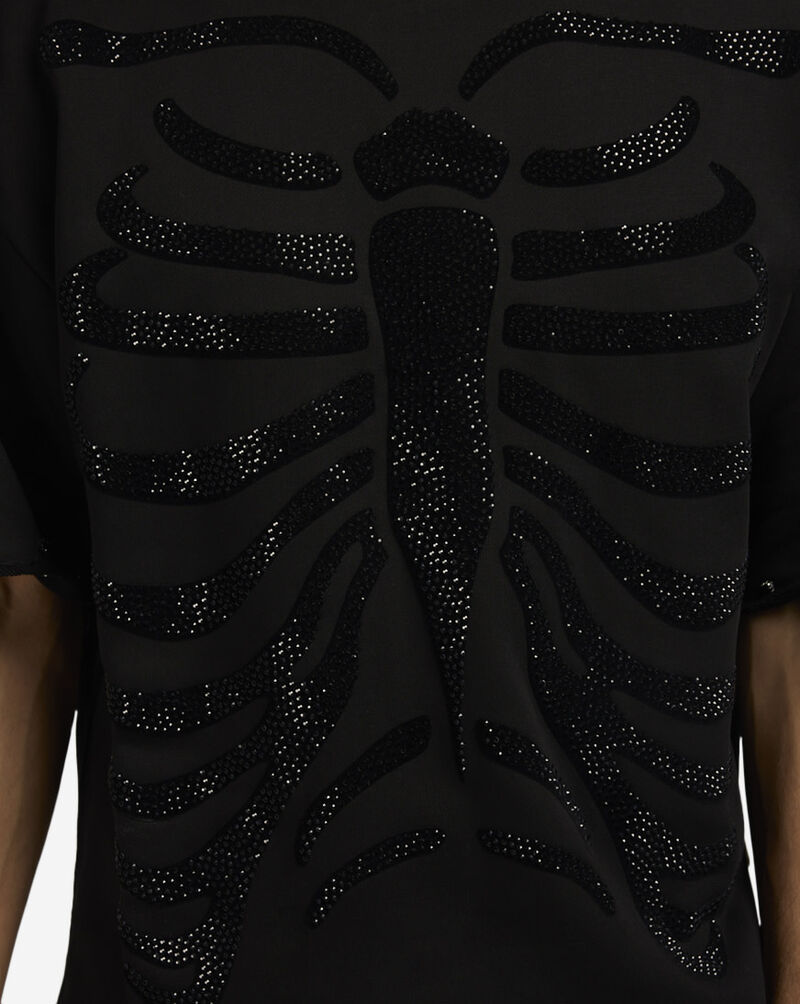 BKYS Apparel Skeleton Print Terry Cropped Tee T1285-BLK Black 3