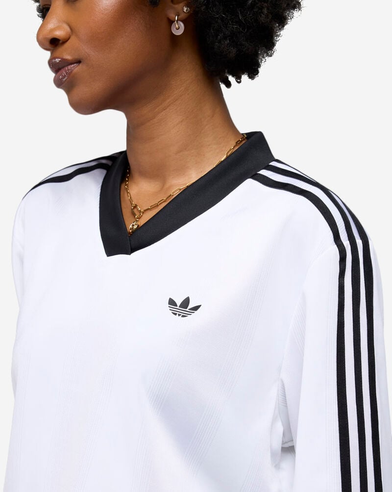 adidas Adicolor Football Jacquard Crop Long-Sleeve Top JV9740 White 3