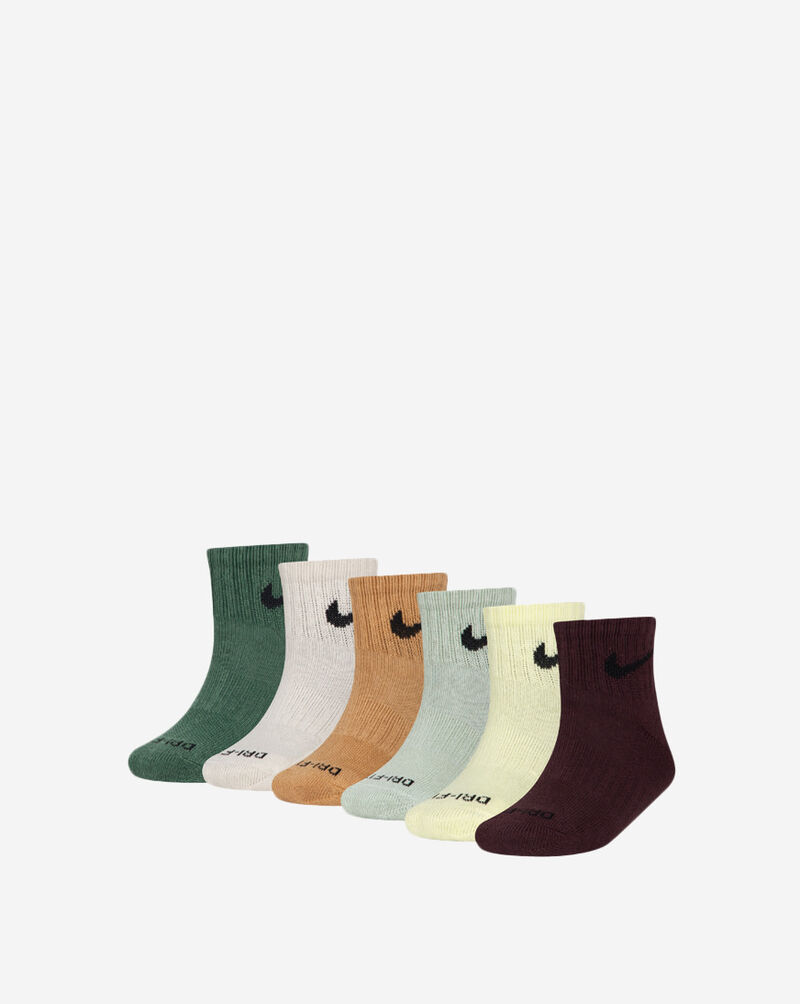 Nike Little Kids' Dri-FIT Performance Basics Quarter Socks UN0018-F1J Multi 1