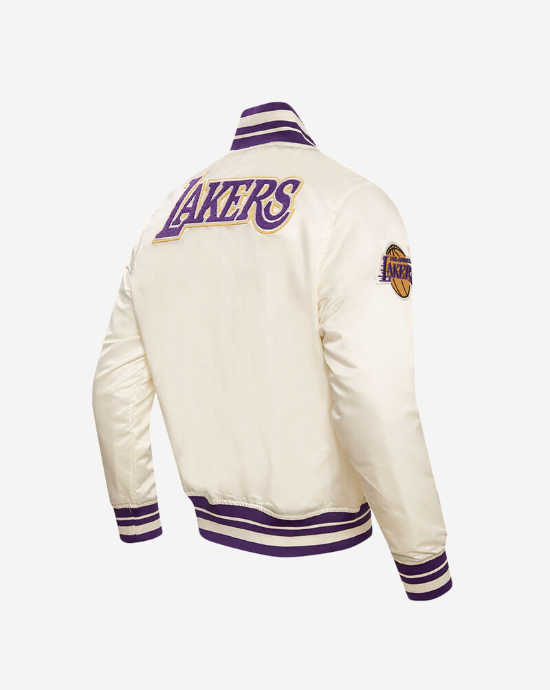 PRO STANDARD Los Angeles Lakers Retro Classic Rib Satin Jacket BLL656003-EPU cream 3