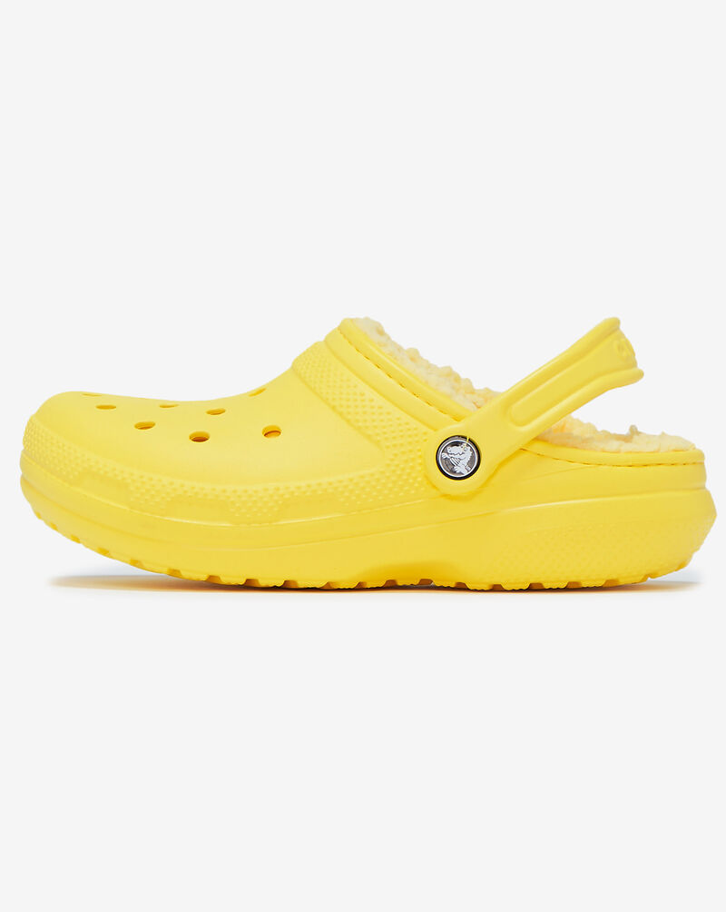 fuzzy crocs yellow