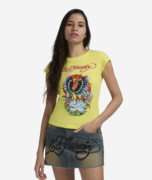 Phoenix Rhinestone Cap Sleeve Tee