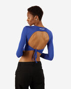 Long Sleeve Open Back Ribbed Crop Top