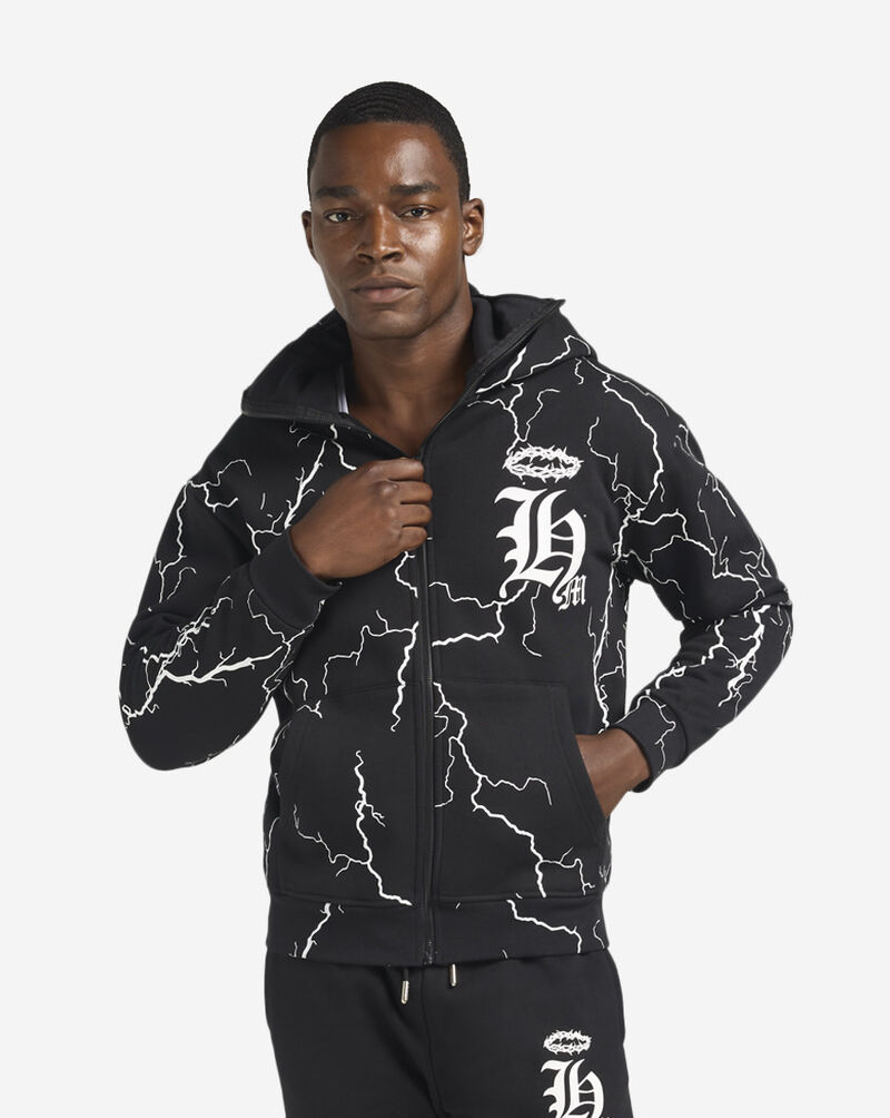 Hasta Muerte Lightening Angel Balaclava Hoodie  HMLIGHTINGHOOD26W-BLK Black 1