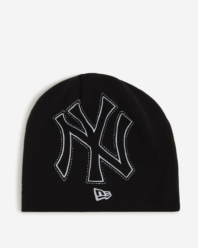 New Era New York Yankees Script Oversized Logo Knit 60981479 Black 3