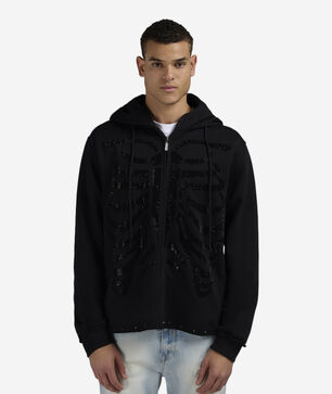 Skeleton Full Zip Up Mask Hoodie