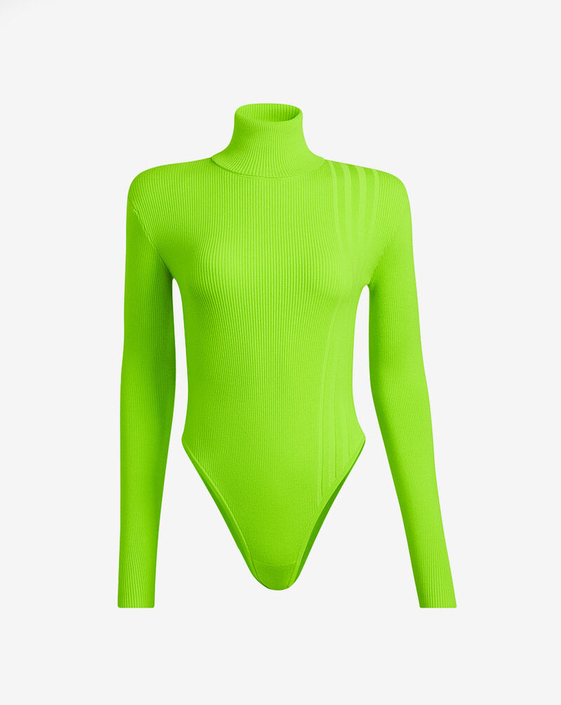 adidas  IVY PARK Turtleneck Rib Knit Bodysuit HC5969 Green 4