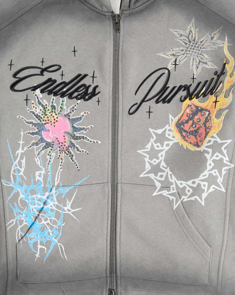 Smoke Rise Endless Pursuit Studded Hoodie FO26F542SN-SKY Grey 5
