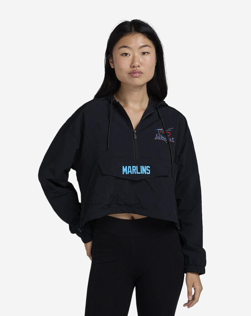 PRO STANDARD Florida Marlins Classic Wind Woven 1/2 Zip Jacket LMMU314464-BLK Black 1