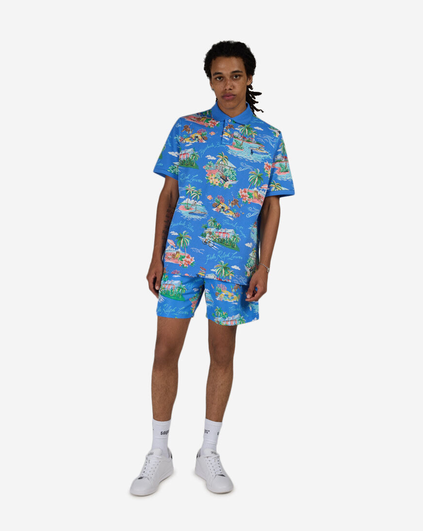 Shop Polo Ralph Lauren Printed Mesh Polo Bahamas Bear T-Shirt