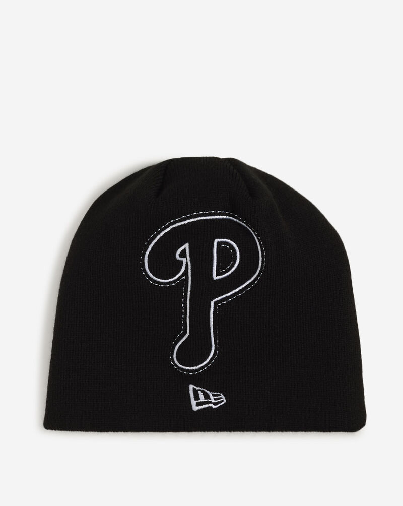 New Era Philadelphia Phillies Script Oversized Logo Knit 60981482 Black 3
